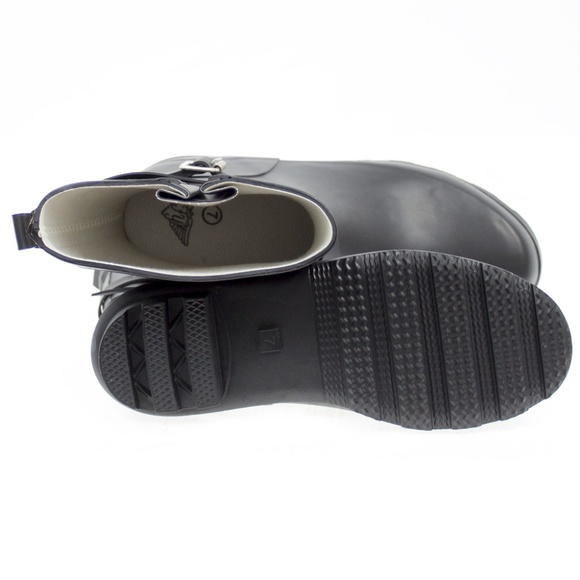 Women Mid Calf Rain Boots, #1414, Black - Picture 3 of 3